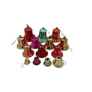 Vintage Lot 14 of  Metal & Plastic MCM Christmas Ornament‎ Bells